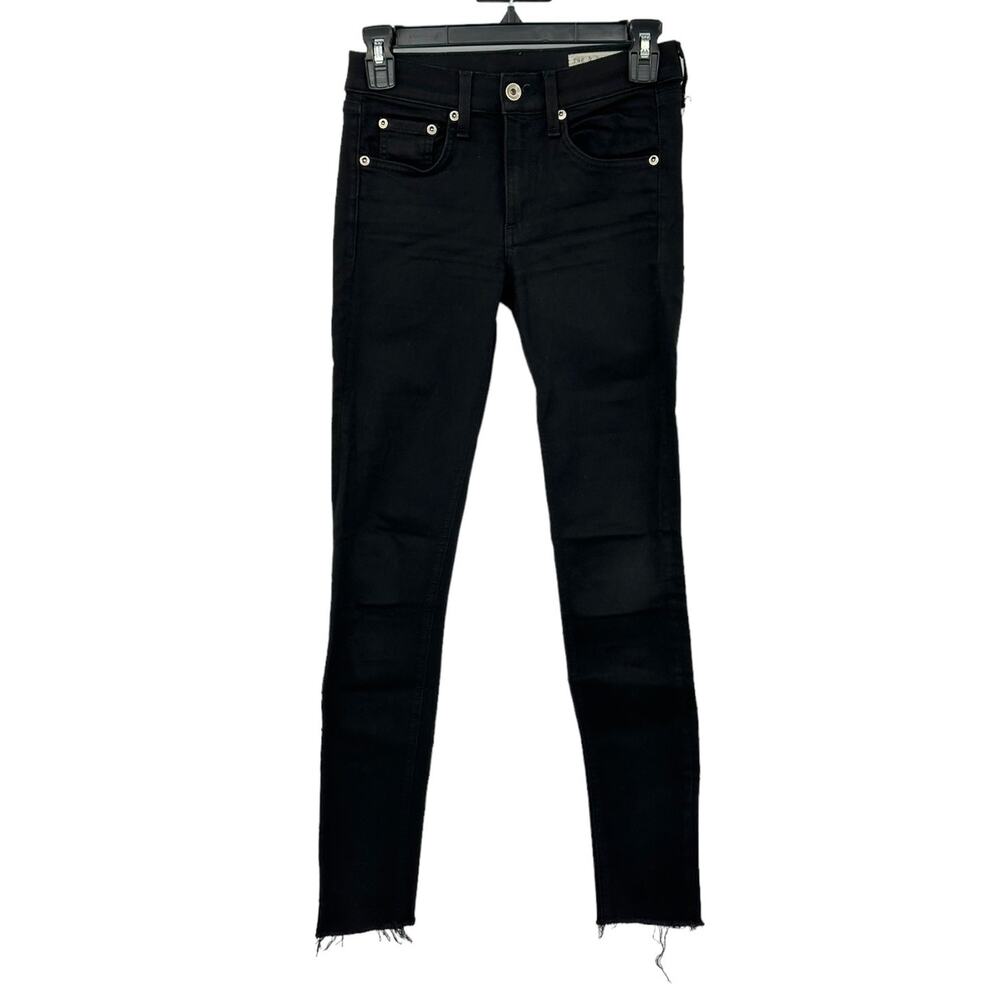 Rag & Bone‎ Jeans Womens 25 Ankle Skinny Black Denim Cotton Modal Stretch Grunge